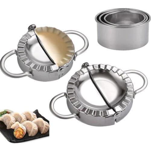 5pcs Stainless Steel Dumpling Tool Set Dumpling Press And Cutter Dumpling Mold Wrapper Kitchen Dough Press Pancake Tools
