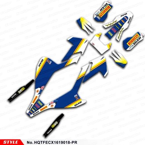 Aftermarket Custom Graphics for TE FE TX FX FS TC FC 125 300 350 450 2016 2017 2018 2019, Style No. HQTFECX1619018-PR