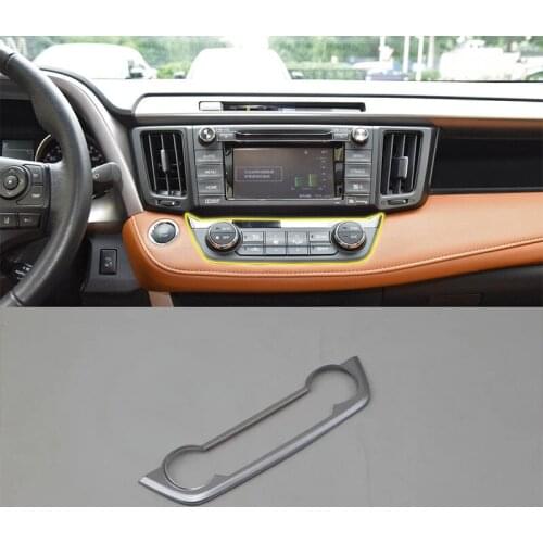Car Accessories Interior Decoration ABS Air Condition Adjust Button Frame Cover Trim 1pcs For Toyota RAV4 2016 Car Styling