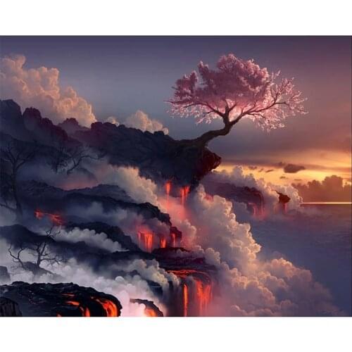 Canvas Size 5D Diy Diamond Painting Cross Stitch Kit Diamond Mosaic Embroidery " Landscape " Painting Square/Round Drill Gift