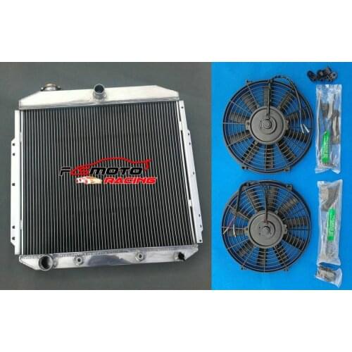 Racing Aluminum Radiator + FAN For Ford Pick Up F350 F250 F100 For Ford Engine 1953 1954 1955 1956