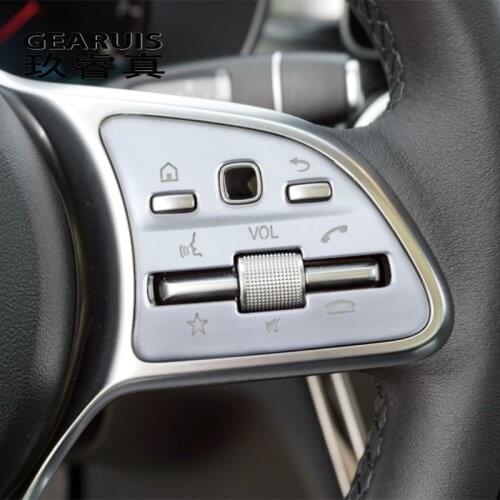 Car Styling For Mercedes Benz A B C E Class W177 W205 W213 W247 W167 GLB GLS GLC GLE Steering Wheel Buttons Cover Stickers Trim