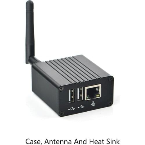 NanoPi NEO Plus2 all-metal aluminum housing with antenna and custom heat sink