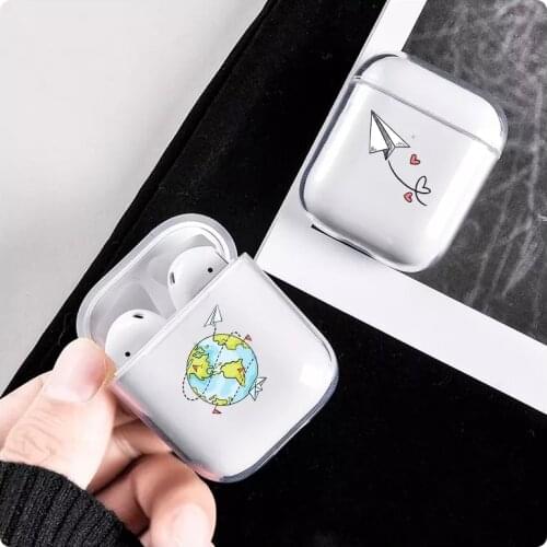 Paper Airplane World Travel Funda Airpods 2 Case Cute Clear Cover airpod pro case Silicone Earphone Accessories Air Pod Cases