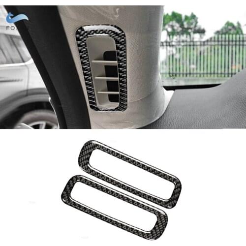 For Mazda CX-5 CX5 2017 2018 2PCS Carbon Fiber Car Interior A-Pillar Air Vent Outlet Frame Cover Decor Trim