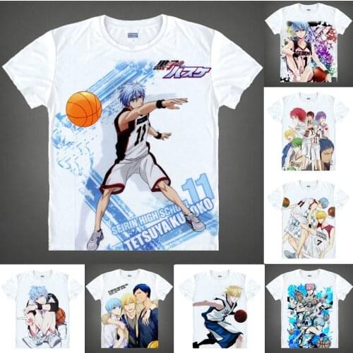 Coolprint Anime Shirt Kurokos Basketballer T-Shirts Multi-style Short Tetsuya Kuroko Taiga Kagami Cosplay Motivs Hentai Shirts