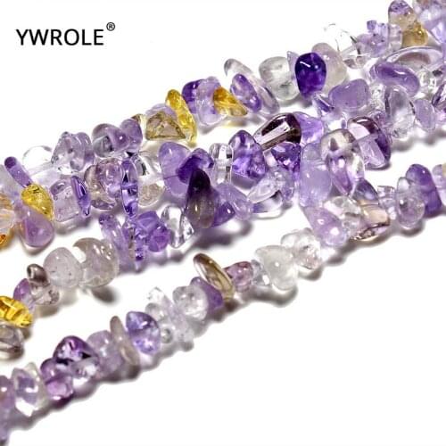 5-8 mm Gravel shape Ametrines Stone Loose Beads For Jewelry Making Diy Bracelet Purple Yellow Crystal Beads Strand 34'' Material