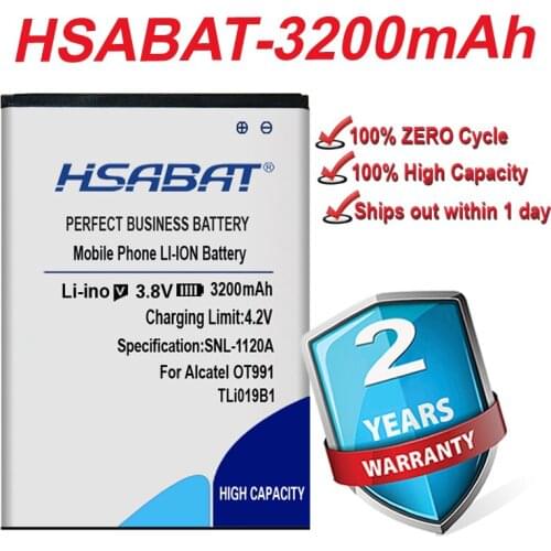 HSABAT 3200mAh for Alcatel TLi019B1 TLi019B2 OT991 916D 6010 Alcatel ONE TOUCH C7 OT-7041 7041D dual CAB1900003C2 TCL Battery