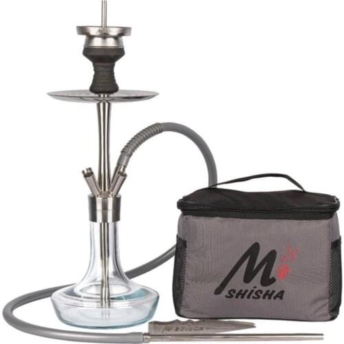 Hookah Stainless Steel Hookah - Shisha with Leather Bag Portable Hookah Cachimbas Nargile Chicha Water Pipe Travel Best Shisha