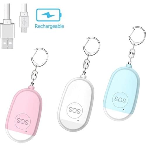 Pocket Women Girl Prevent Wolf Alarm with Keyring with Emergency LED Flashlight Camping Hiking Self-defense Tactical Equipment