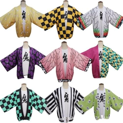 Anime Demon Slayer Kimetsu No Yaiba Tanjiro Kamado Cosplay Costume Men Kimono Plus Size Jackets Halloween Party For Women Hot