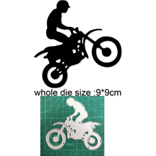 Man riding motorcycle Metal Cutting Die Stencils for DIY Scrapbooking Album Decorative Embossing Hand-on Paper Craft Cards