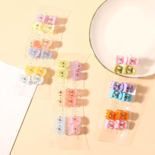 12Pcs/Set Plastic Mini Hairpins DIY Hair Styling Barrettes 1.5cm Candy Color Small Crab Hair Clips Fashion Hair Accessories
