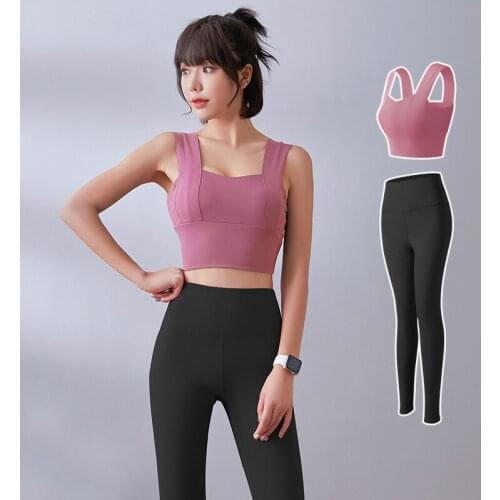 2021 New Fashion Yoga Suit Slim Bra Bra Three Dimensional Hip Line High Waist Yoga Pants Sports Suit