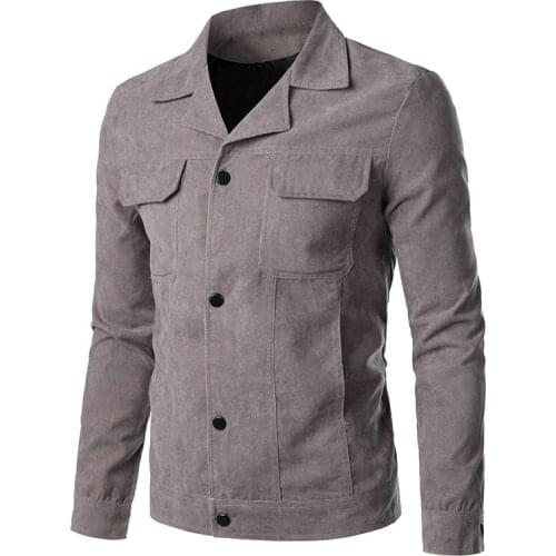 2020 Autumn and Winter New Casual Mens jacket Fashion Solid Color Lapel Jackets Coats Slim Fit Male Coat Mens clothing
