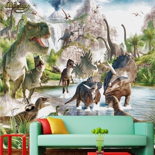 Beibehang Custom Photo Wallpaper Large Mural Wall Sticker Jurassic Dinosaur World Background Wall Mural papel de parede