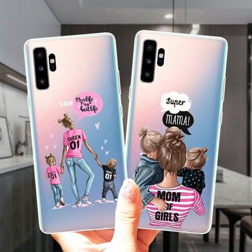 Super Mama Girl Mom Boy Baby Clear Silicone Case Cover For Samsung M51 M31 M11 M21 M30S M10 M20 M40 NOTE 20 Ultra 10 Pro 9 8