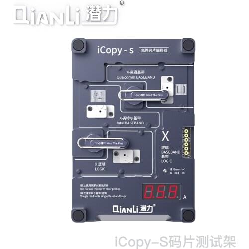 Qianli icopy-s double-sided chip test stand for iphone 6g 6s 6sp 7g 8g 8p x xs XSMax baseband logic read-write free solder Tool