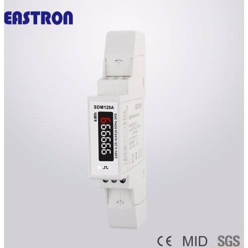 SDM120A,1 phase 2 wire, 0.25~5(45)A , 230V, Pulse Output, kWh Measurement, DIN rail energy meter,kWh Meter NON-MID