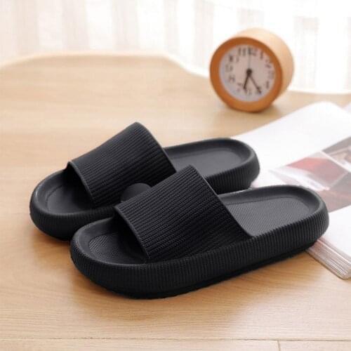 Fashion Thick Sole Soft EVA Indoor Slide Sandals Bathroom Non-slip Slippers Casual Beach Unisex Platform Men Women Home Shoes