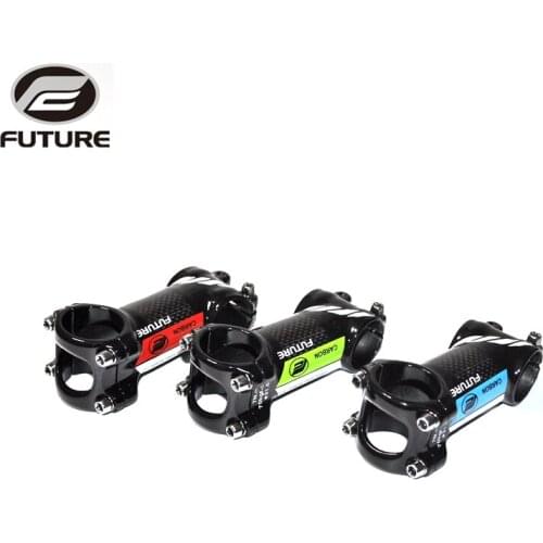 FUTURE Aluminum Alloy packaged carbon stem mtb road bicycle stem cycling bike parts 3k gloss angle 6 degree 3 colors