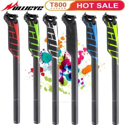 Ullicyc Newest Mountain Bike Carbon Seatpost MTB/Road Bike Full Carbon Seatposts Bicycle Parts 27.2/30.8/31.6*350/400mm (Matte)