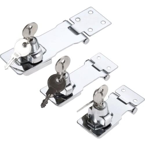 1 Set Locking Hasps Staple with Keys Cupboard Garage Lock Card Cylinders Cabinet Door Buckle Furniture Drawer Anti-theft Padlock