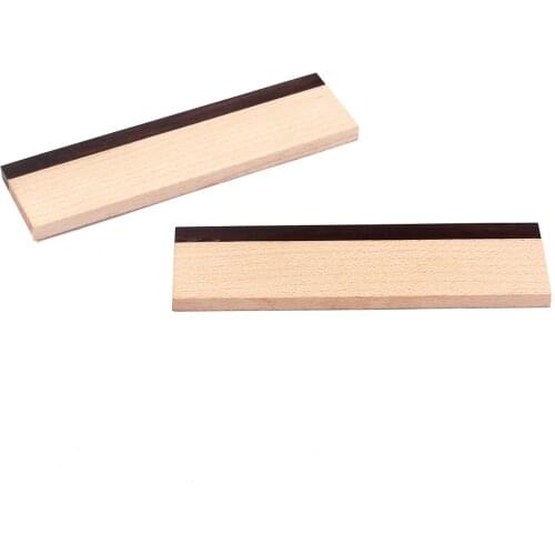 2 Pcs Solid Rectangle Maple And Ebony Dobro Bridge Saddle Guitar Part Gadget