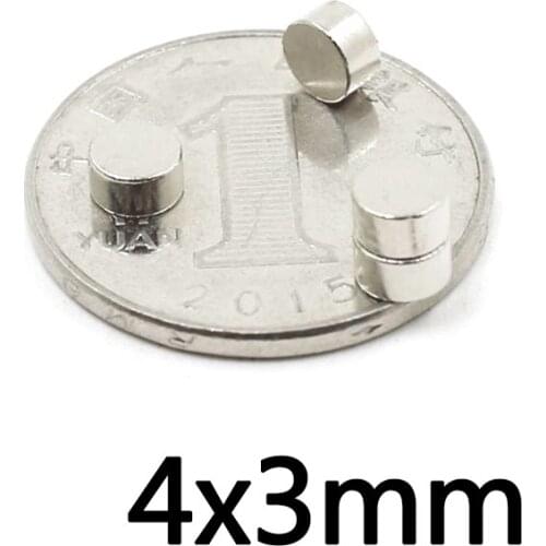 20/50/100pcs 4x3 mm Small Round Powerful Magnets 4mmx3mm Sheet Neodymium Magnet 4x3mm Permanent NdFeB Strong Magnet 4*3 mm