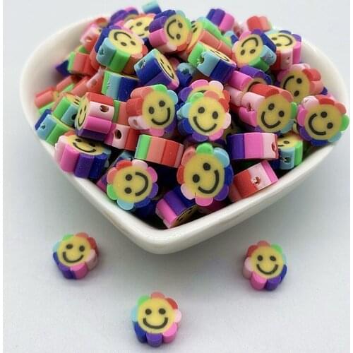 30pcs/Lot 10mm Mixed Colors LOVE Shape Clay Spacer Beads Polymer Clay Beads For Jewelry Making DIY Handmade Accessories #27