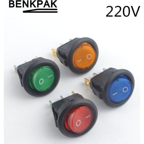 4pcs On/Off Round Rocker Switch with 220v lamp