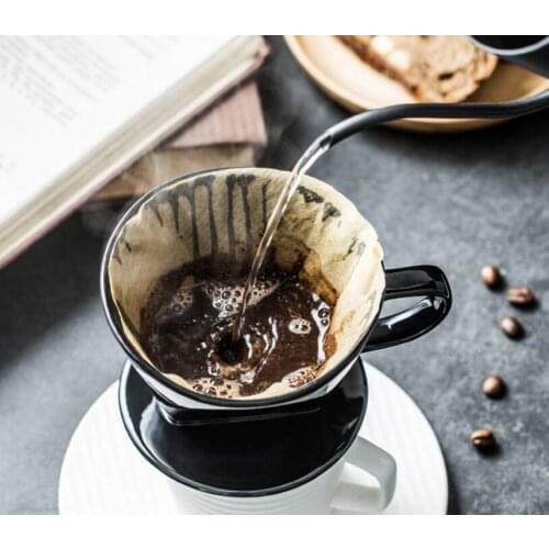 50Pcs Coffee Filter Paper V Shape Coffee Filter Cups Espresso Coffee Drip Tools Paper Filters 1-2Cup 2-4Cup