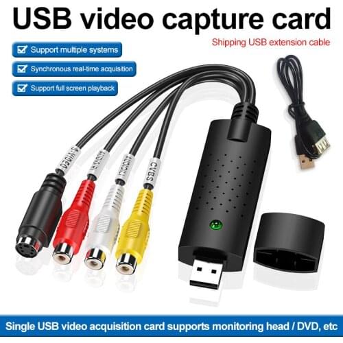 Video Audio Capture Card Adapter TV DVD VHS DVR Game Video to Digital DVD Converter for Vista XP Windows 10/8.1/8/7