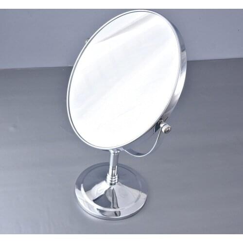 Hotel Bathroom Accessory Polished Chrome Brass 8" Free-Standing Swing Arm 2-Sided Magnifying Mirror aba639