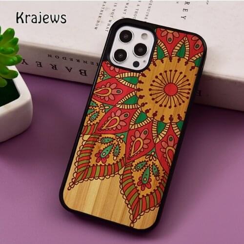 Bamboo Wooden ANIMALS phone Case For iPhone 5 SE 2020 6S 7 8 Plus 12 mini 11 Pro X XR XS Max Samsung S8 S9 S10 coque Cover