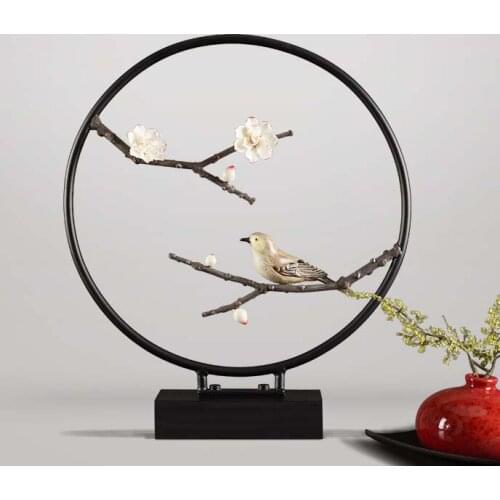 Large -Christmas GIFT TOP COOL office home shop fashion Elegant decorative art -handcrafted Iron animal bird flower art Model