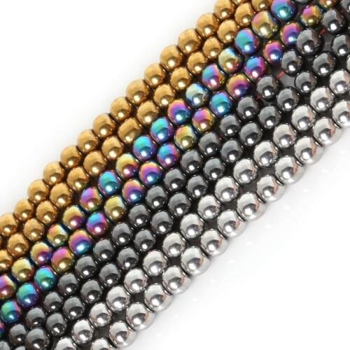 Natural Stone Hematite beads Round Loose Beads Stone ball Four Colors 6MM For Jewelry bracelet Making