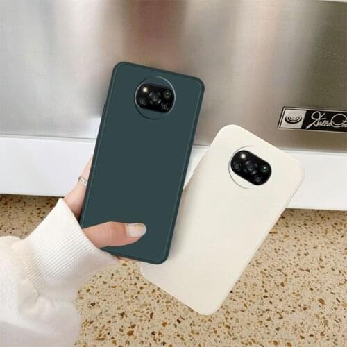 Luxury Straight Edge Design Square Liquid Silicone Phone Case For Xiaomi POCO X3 NFC X3 Pro Ultra-thin Soft TPU Back Cover Coque