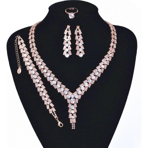 Coruixi N324128 Ladies Necklace Jewelry Set Cubic Zirconia Necklace Fashionable Party Wedding Bridesmaid Luxury Accessories