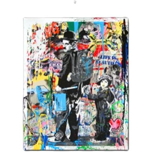 Home Wall Painting Street Graffiti Living Room Decoration Cartoon Frameless Hanging Painting Core Frameless Wall Art Decoration