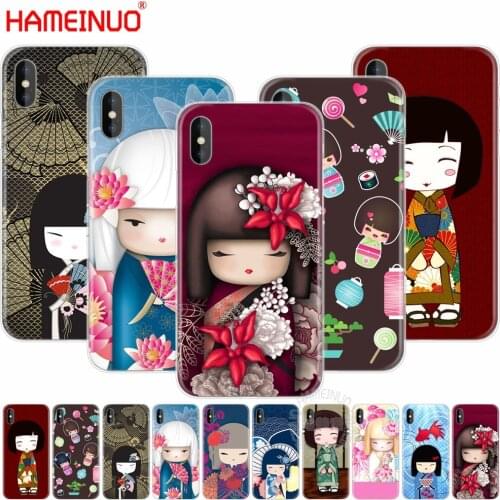 HAMEINUO kawaii Japanese Kokeshi Doll cell phone Cover case for iphone X 8 7 6 4 4s 5 5s SE 5c 6s plus