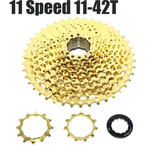 MTB Cassettes 11-Speed 11-42T Gold Cassette BMX Cycling Bicycle FreeWheel Aluminum and Steel Flywheel for SHIMANO SRAM