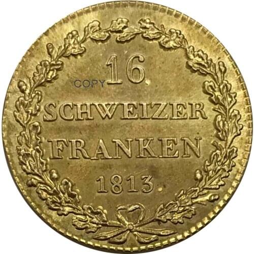 1813 Switzerland 16 Franken Gold Coin Brass Collectibles Copy Coin