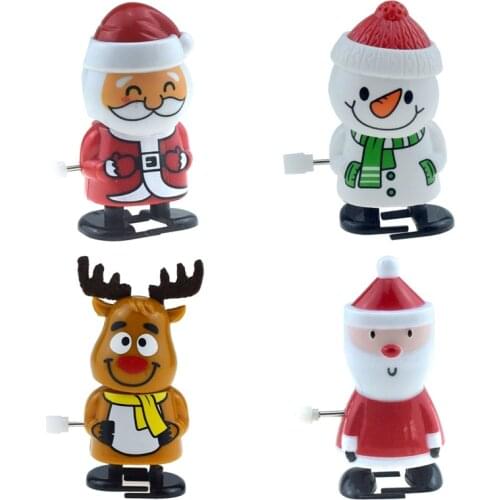 Cute Clockwork Santa Snowman Elk Toy Classic Christmas Clockwork Toy Kids Party Gifts Fun Desktop Decoration 6.5cm