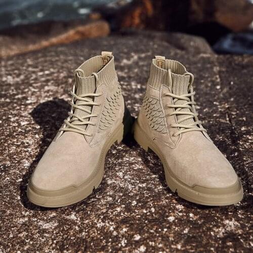 2020 Fashion Winter Mens Martin Boots High Quality Warm Work Boots Lace Up Mens Desert Boots Round Toe High-Top Shoes