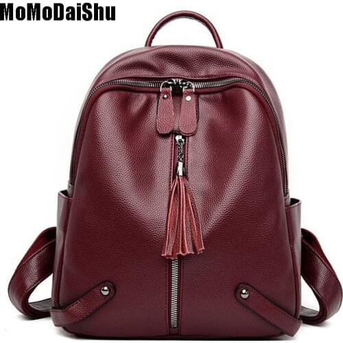 Fashion Backpack 2020 Women High Quality Soft Leather Fashion Back Bag Brand Female Travel Bags Vintage Girls Backpacks Mochila