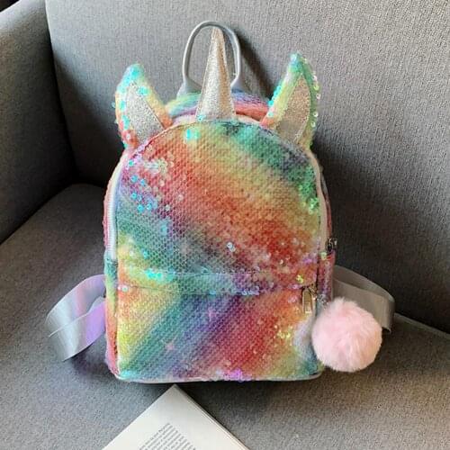 Girls Fashion Sequins Backpack Women PU Leather Large Capacity Bag Girl Book Bag Satchel School Bag For Teenager Student