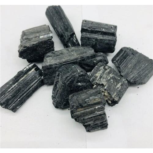 Natural Black Tourmaline Crystal Rough Stone Rock Mineral Specimen Healing Stone Home Decoration