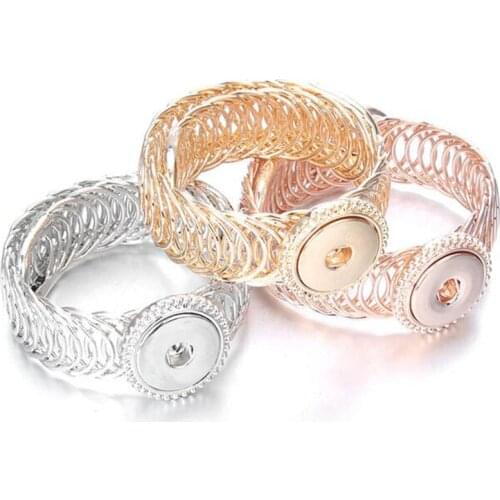 Wholesale Snap Bracelet&Bangles Newest Antique Silver Plated Vintage Bracelet FIt 18mm Snaps Button Jewelry