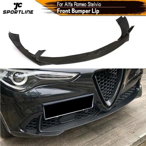 Front Bumper Lip for Alfa Romeo Stelvio 2017 - 2019 Sport Utility 4-Door Front Bumper Lip Spoiler Splitters Carbon Fiber / FRP